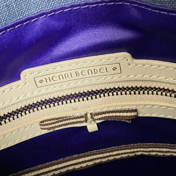 HENRI BENDEL Blue Coated Canvas Leather Jetsetter Convertible Backpack - Picture 8 of 12